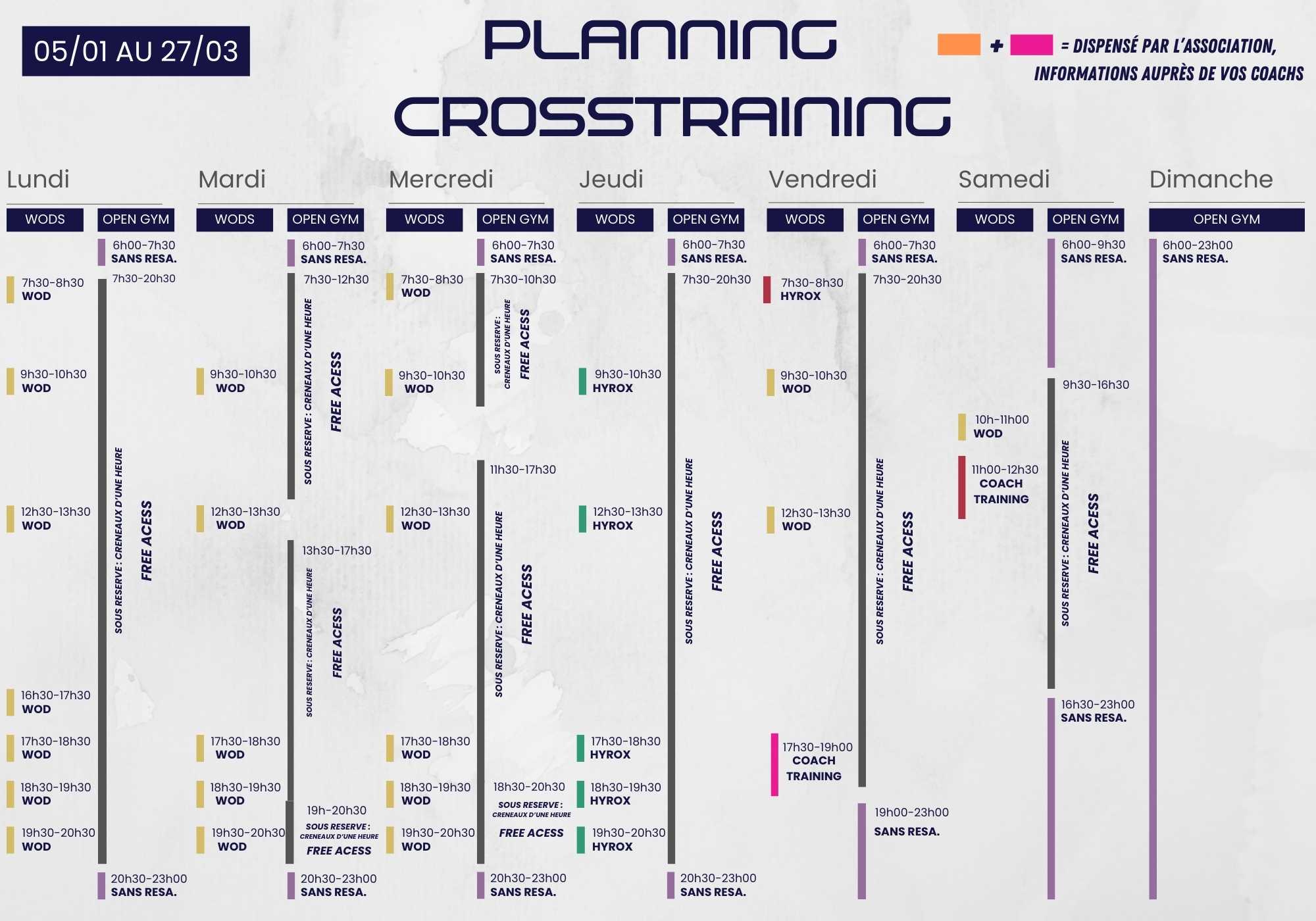 Olympe planning crosstraining