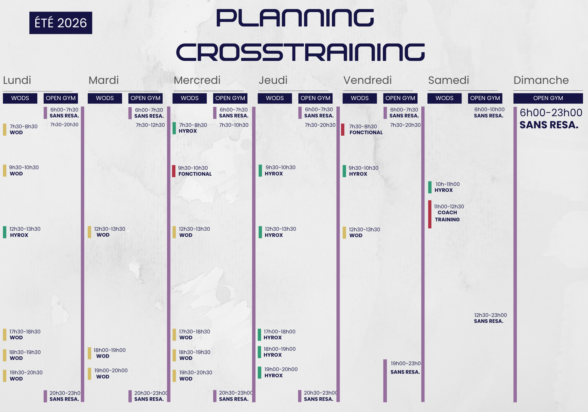 Olympe planning crosstraining