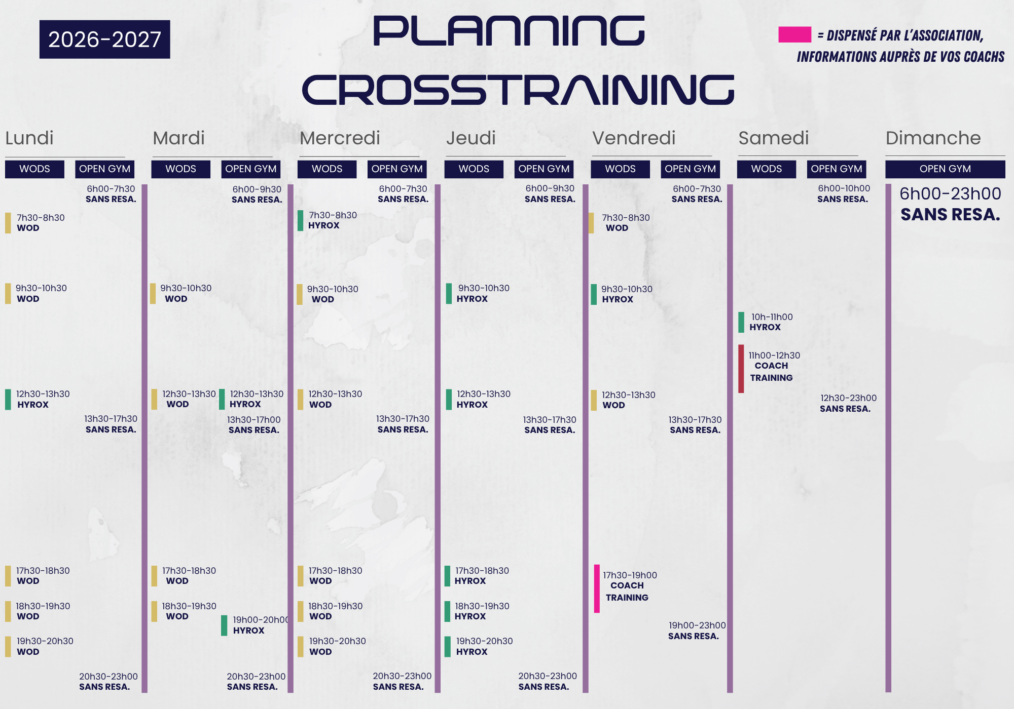 Olympe planning crosstraining