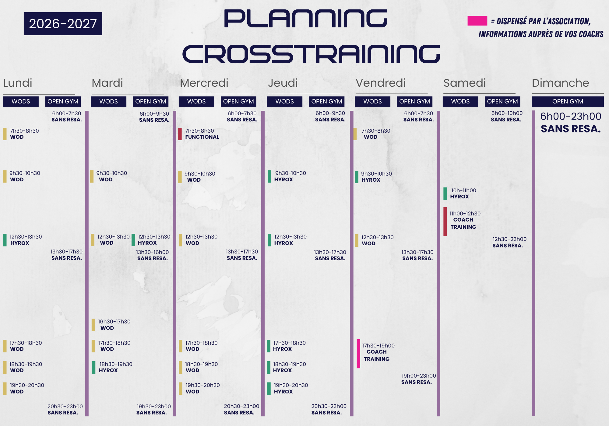 Olympe planning crosstraining